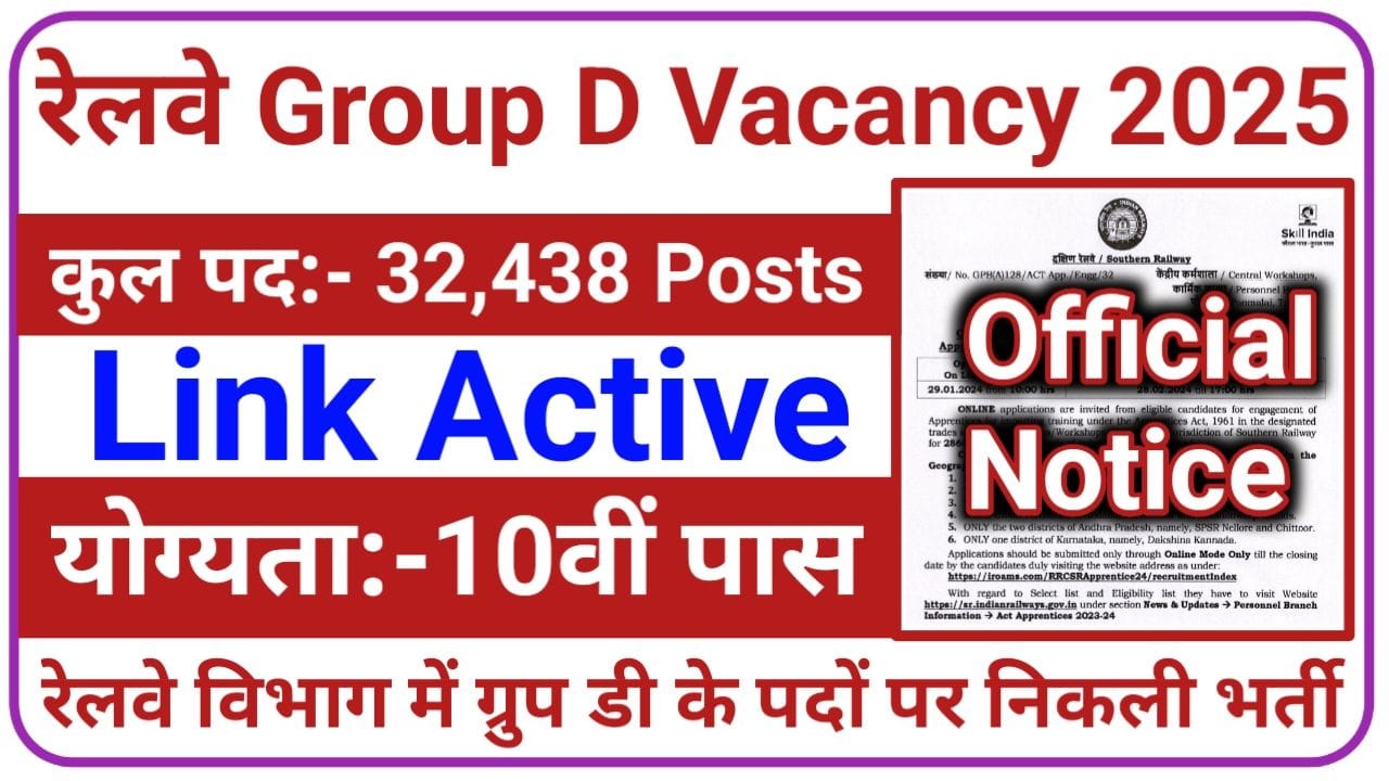 Railway Group D Vacancy 2025 कब शुरू होंगे आवेदन जानिए कट ऑफ और अन्य डीटेल्स, New Best Link