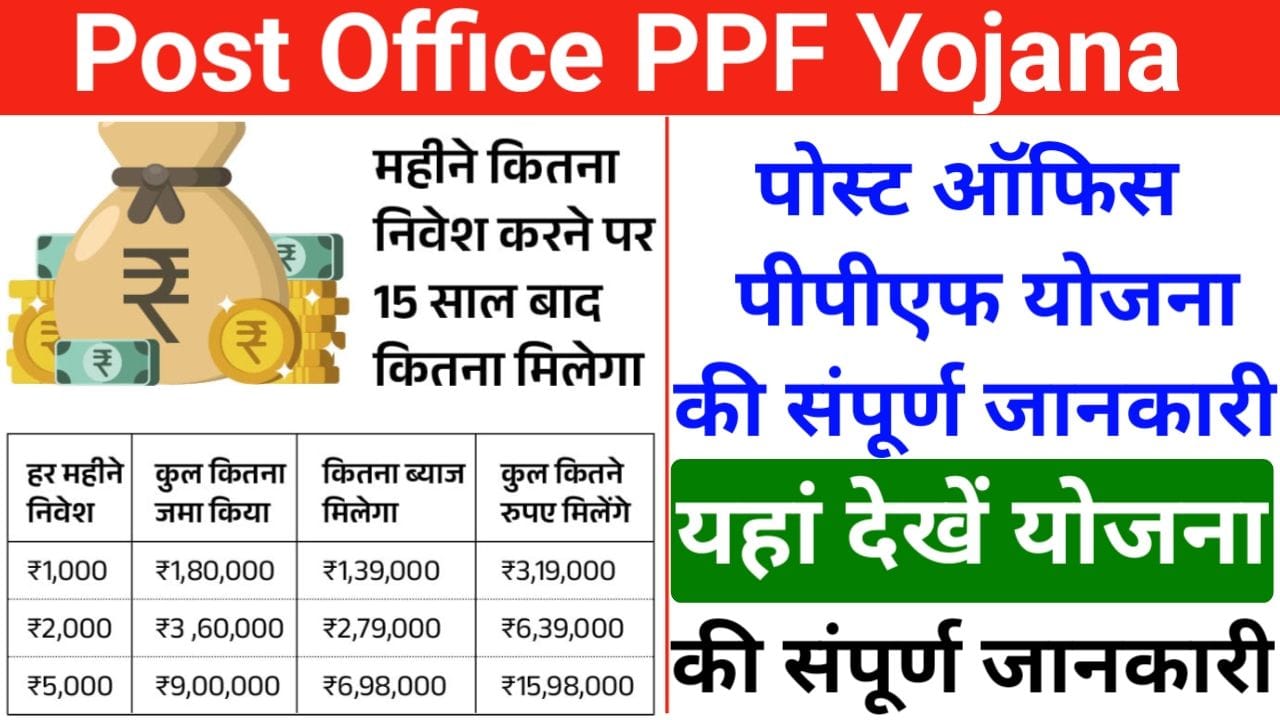 Post Office PPF Yojana 1000 जमा करने पर 8,24,641 रुपए मिलेंगे इतने साल बाद, New Best Link